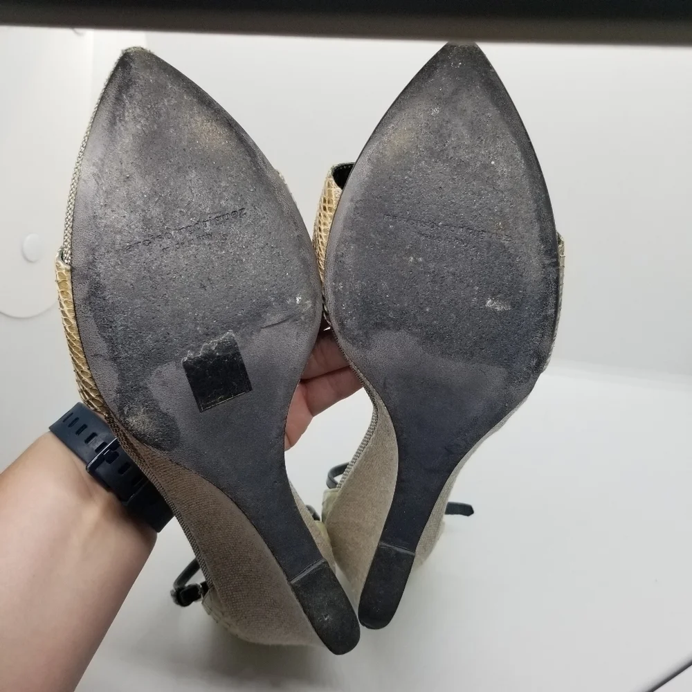 Narciso Rodriguez snakeskin wedge sandals
